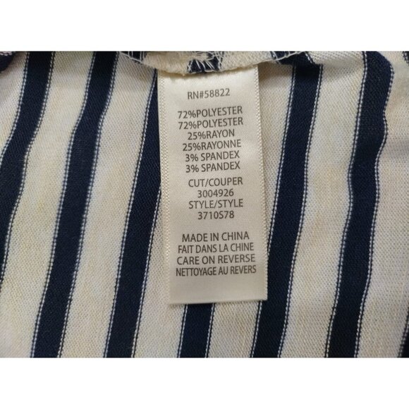Striped short sleeve casual top by Max Studio London, navy and white. Size XS. - Picture 4 of 7